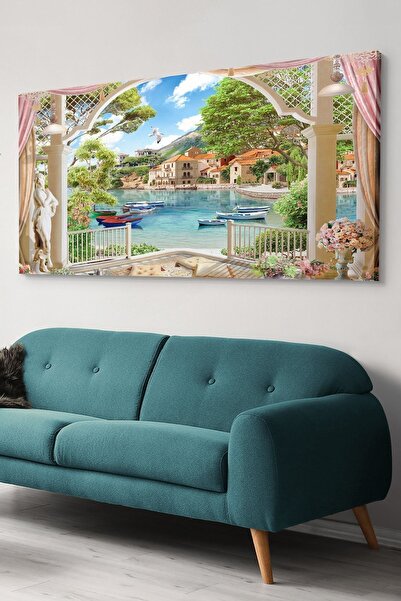 Evinemoda Doğa Ve Sandallar Kanvas-canvas Tablo