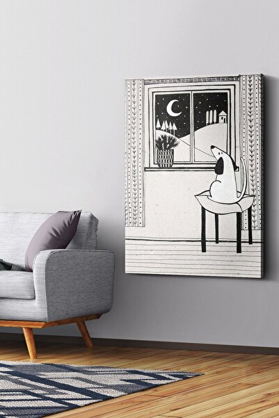 Evinemoda Pas gleda u daljinu na platnu - Slika na platnu