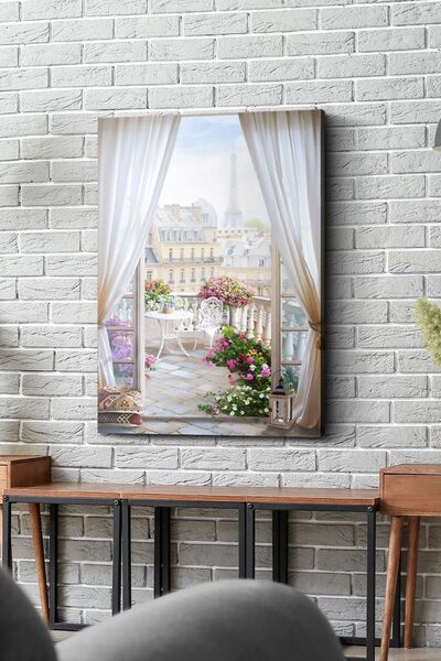 Evinemoda 45x65 Cm Eyfel Kulesi Manzara Kanvas - Canvas Tablo