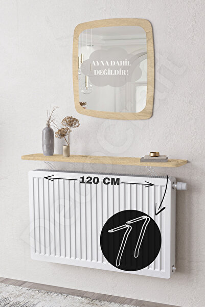 FAYMEND 120x18 Cm - Duvara Montajsız Rivoli Petek Üstü Uçan Raf Dresuar Oval Kesim