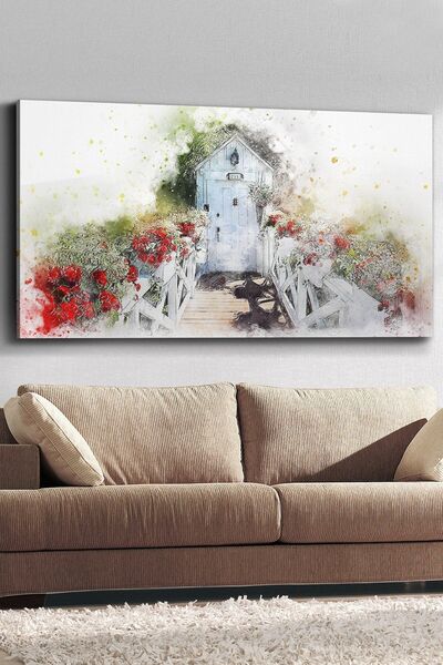 Evinemoda Çizim Çiçekli Yol Kanvas-canvas Tablo