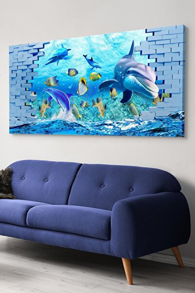 Evinemoda Balıklar Tek Parça Kanvas Canvas Tablo