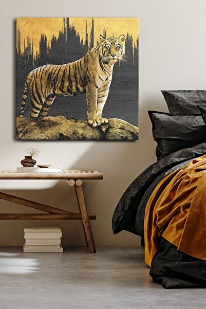 Evinemoda Kaplan Gold Jednodijelni kvadratni platno - Slika na platnu