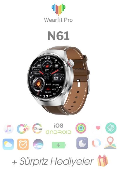 Wearfit Pro WEARFİT N61 Akıllı Kol Saati  AMOLED Ekran  (Gri)