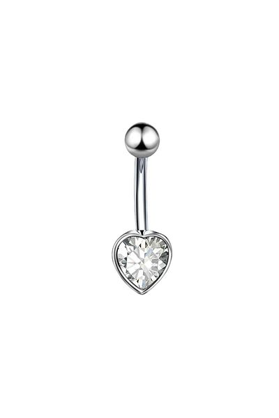 Doa 316l Zircon Stone Basic Belly Piercing - Heart Surgical Steel