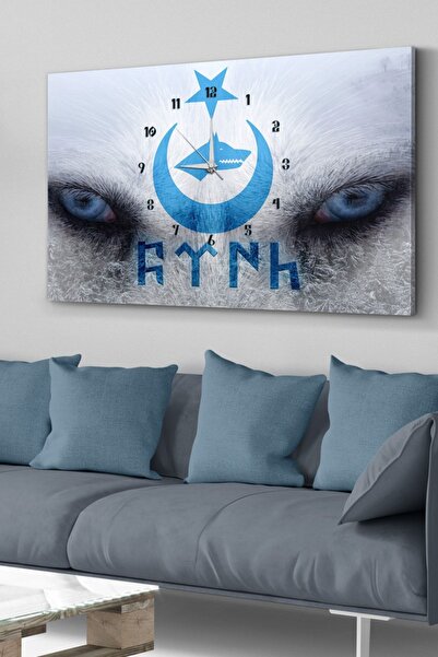 Evinemoda Türk Kurt Saatli Kanvas - Canvas Tablo