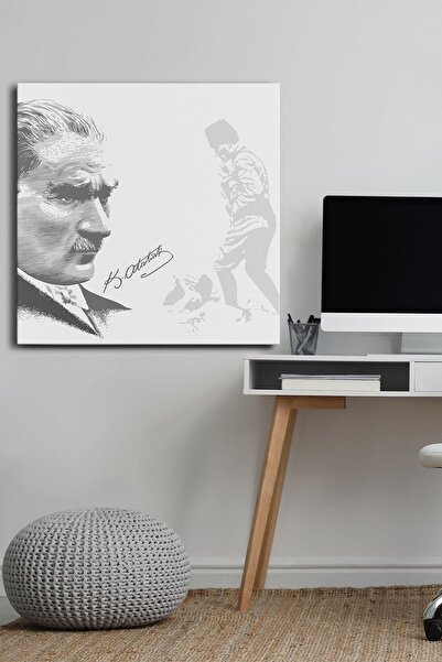 Evinemoda Mustafa Kemal Ataturk Jednodijelni kvadratni platno - Slika na platnu