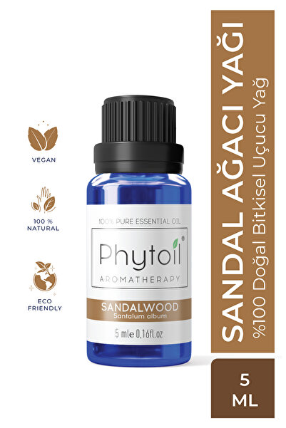 phytoil Organik Sandal Ağacı Uçucu Yağı – Sandalwood 5 ml %100 Saf ve Doğal Bitkisel Yağ