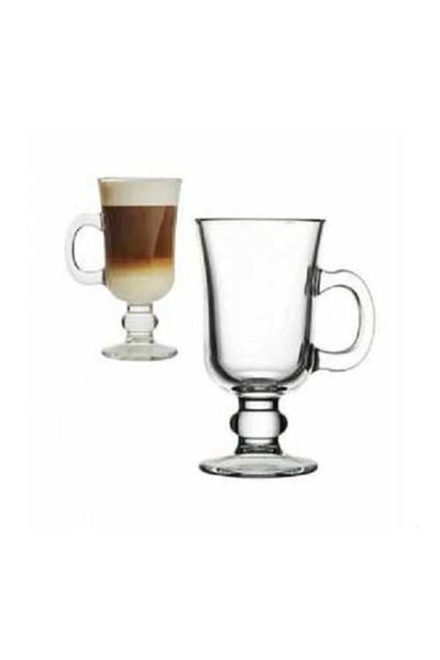 Paşabahçe Irish 55141 Footed Latte Glass with Handle Set of 6