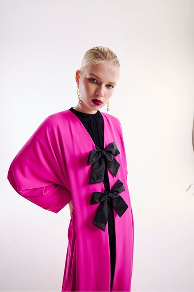 Nuum Design Abaya Pink with Bow Detail