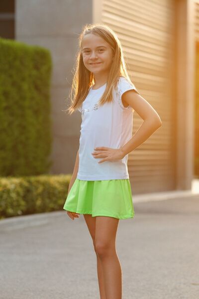 Edlis Kız Çocuk Şort Etek Yeşil