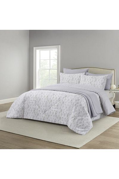 Orange Bed & Bath طقم سرير حائط مزدوج 6 قطع - رمادي 279 × 243 سم