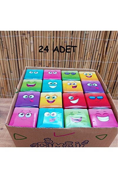 Çimoji Wren Shop Emoji Figür Midi Küp Çim Adam 24 Adet Doğum Günü Ve Özel Gün...