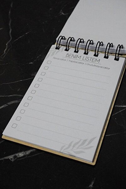 markcat Kitchen Themed Notebook with Wooden Cover - Mini Pocket Notebook - My List