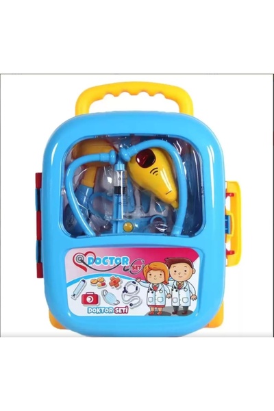 ileri grup Valizli Sesli Oyuncak Doktor Seti - Mavi