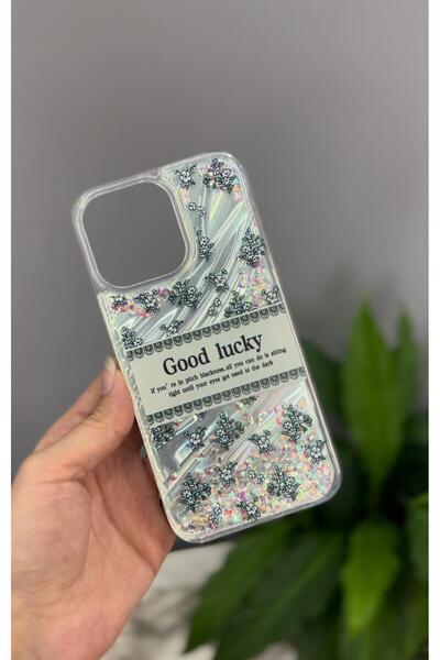 AET iPhone 11 Compatible Watery Silvery Liquid Case Good Lucky Hologram