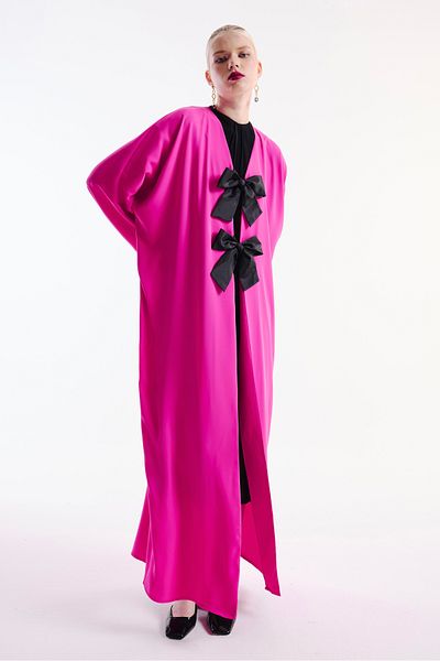 Nuum Design Abaya Pink with Bow Detail