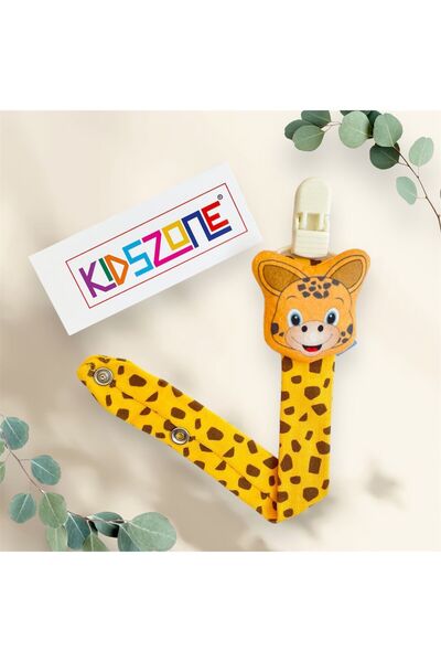 kidszone Emzik Askısı Maymun Figürlü Çıtçıtlı Emzik Askısı