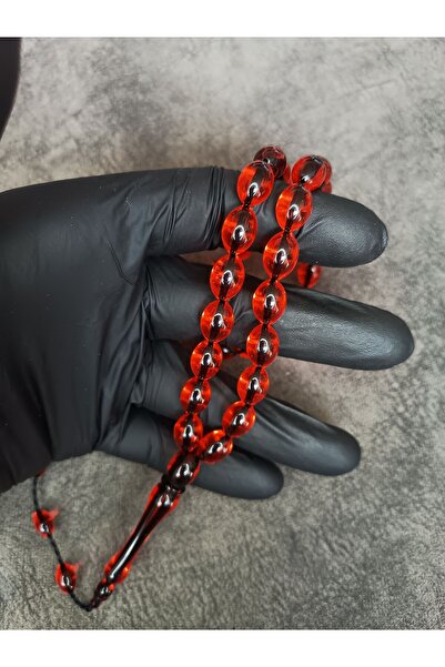 Mos Tespih Barley Red Powder Amber Prayer Beads - Systemed