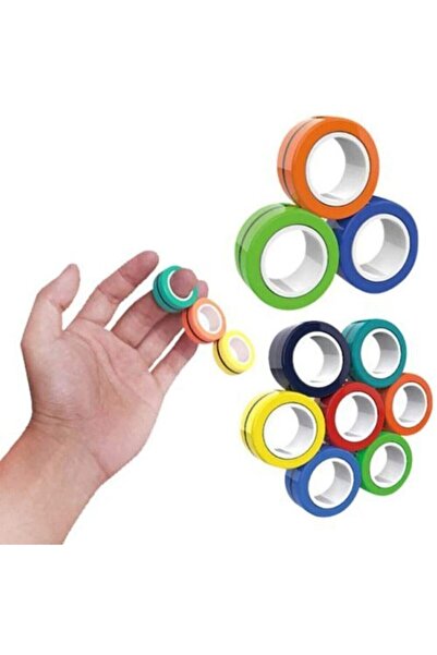 Mercan Stres Yüzükleri Yeni Nesil Mıknatıslı Fosforlu Renkler Stres Çarkı