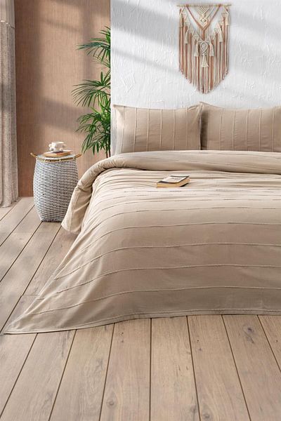 Denizli Concept Set dublu piqué bej - Opțiuni de culoare moale - Acoperire moale de sezon