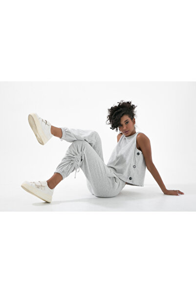 muub's Αμάνικη Crop Μπλούζα με λαιμόκοψη - Πλαϊνά κουμπιά