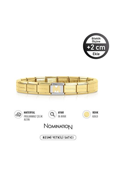 NOMİNATİON Italy Composable  Klasik Paslanmaz Çelik Gold Bileklik ve ALTIN M ...