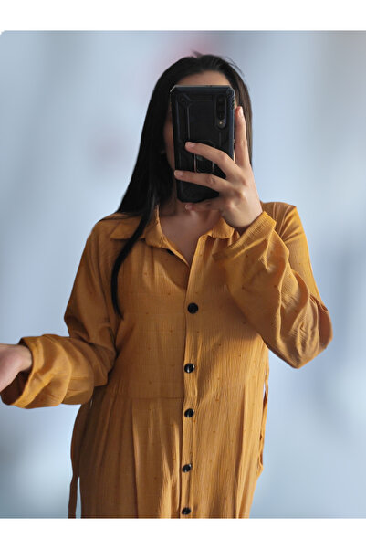 Sublime Butik Tunica rochie camasa uni - cu nasturi si cu centura