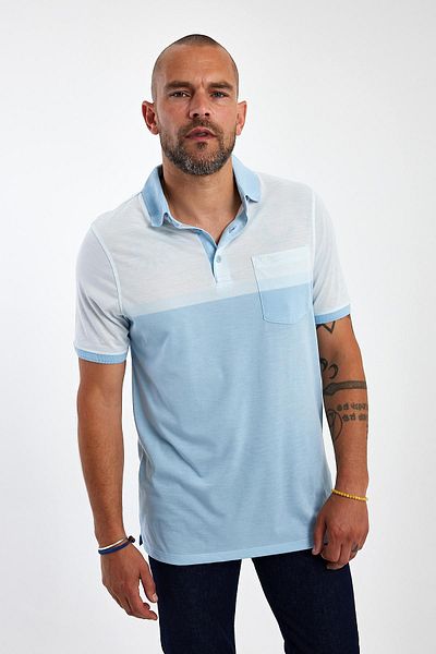 ENQUE Ανδρικό μπλουζάκι Basic Polo με κοντό μανίκι με τσέπες γαλάζιο