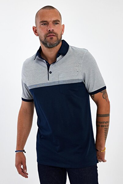 ENQUE Чоловіча базова футболка з коміром-поло, кишенями та короткими рукавами, чорна