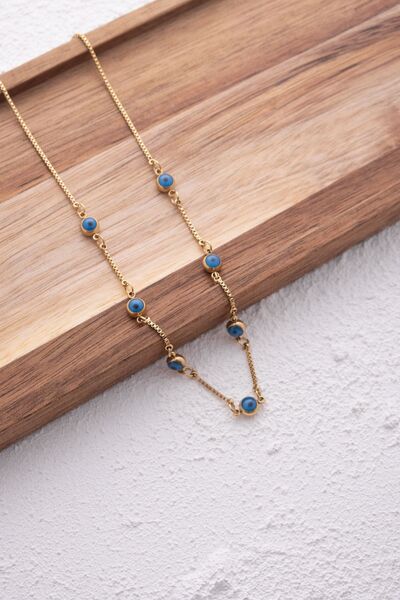 ByFlorya Jewelry قلادة مطرزة بعين الشر الفولاذية هدية خرز عين الشر السبعة غير قابلة للتشوه