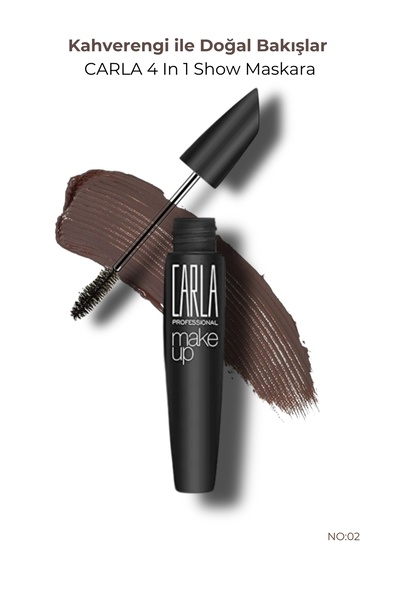 CARLA 4 In 1 Show Maskara Kahverengi 7,5 ml - No: 02