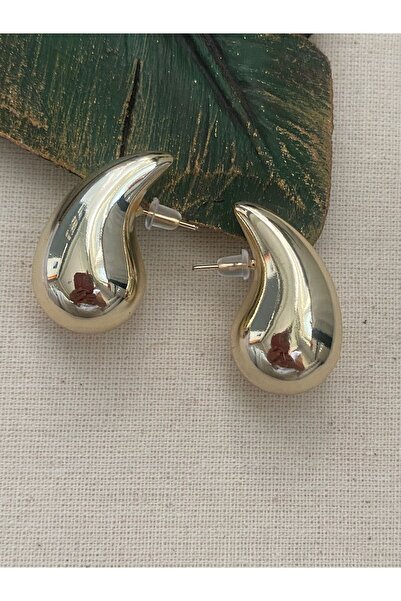 Genel Markalar Kadın Çelik Orta Boy Bottega Damla Küpe / Hailey Küpe / Çelik ...