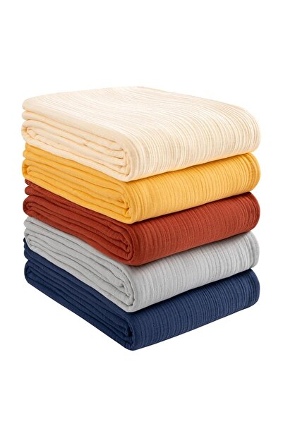 Denizli Concept Soft 4 Layer Muslin Double Bedspread - Ecru Soft and Air Permeable Cotton Pique