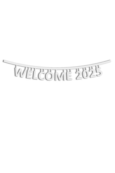 Feymoons 2025 New Year Wall Lettering - Decoration Felt, White, 90 Cm, Depakece1050