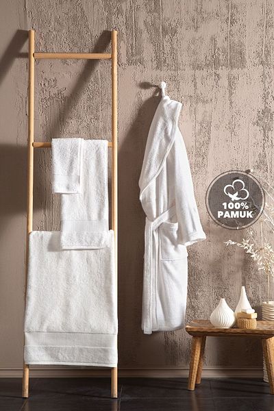 Yataş Essentials Bathrobe - Ecru