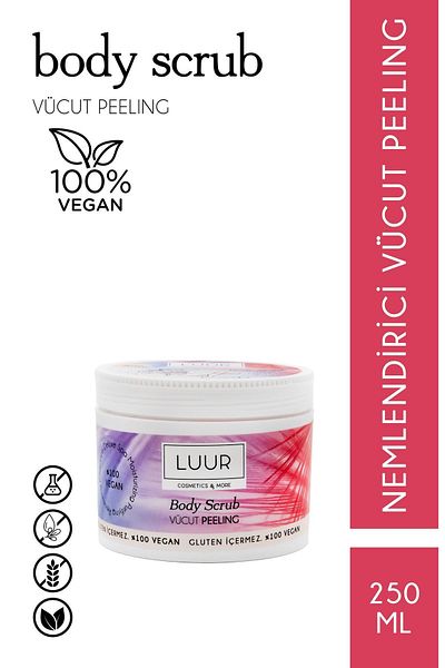 LUUR COSMETICS & MORE مقشر الجسم مرطب ومنقي ومجدد 250 مل