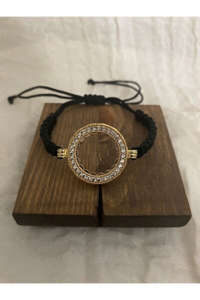 fanjew Çeyrek Altın Uyumlu Çerçeveli Makrome Bileklik, Çeyrekli Bileklik, Çeyrek Altın Takılan Bileklik