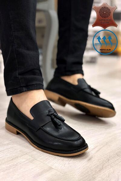 BIG KING Men's Classic Genuine Leather Retro Tassel Shoes