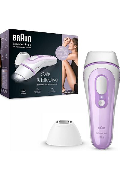 Braun IPL Silk-expert Venus Razor - Fast Gliding Stamp Mode Precision Head - PL 3111 Lilac Bag