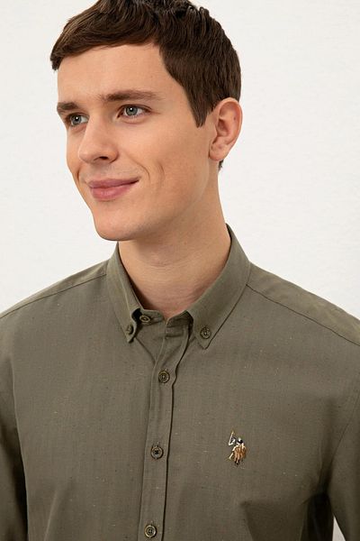 U.S. Polo Assn. Khaki színű férfi ing - hosszú ujjú