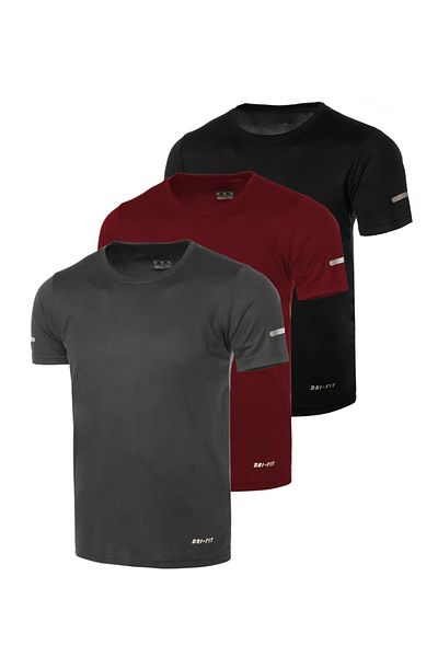 Vio Belle Ανδρικό αθλητικό μπλουζάκι DRI-FIT - 3 πακέτο, γρήγορο στέγνωμα, απομάκρυνση υγρασίας