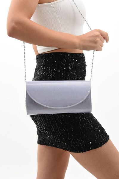 bibags Βραδινή τσάντα φορέματος λουστρίνι λιλά Glitter