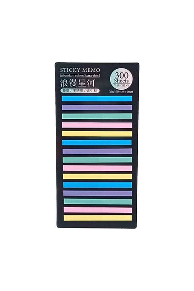 sibga tasarım Transparent Colored Thin Strip Postit - Bookmark, 300 Sheets