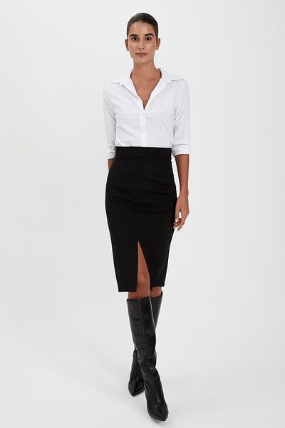 DeFacto Fustă creion midi Slit Basic - Y6466az23sp
