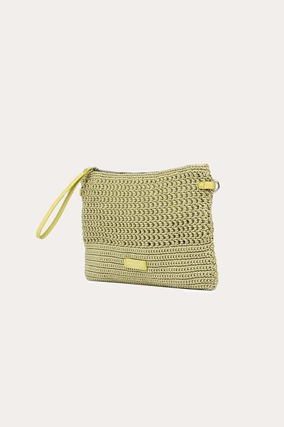 GIANNI CHIARINI Victoria Canvas Knitted Clutch Bag