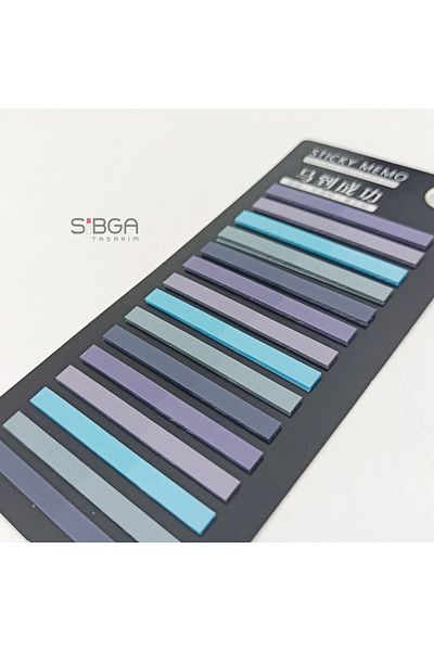 sibga tasarım Transparent Colored Thin Strip Postit - Bookmark, 300 Sheets