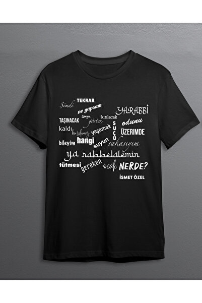 BB T SHIRTS Özel Tasarım İsmet Özel Şiir Baskılı T-Shirt