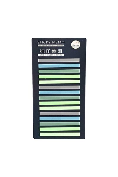 sibga tasarım Transparent Colored Thin Strip Postit - Bookmark, 300 Sheets