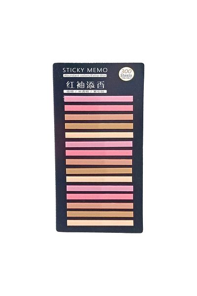 sibga tasarım Transparent Colored Thin Strip Postit - Bookmark, 300 Sheets